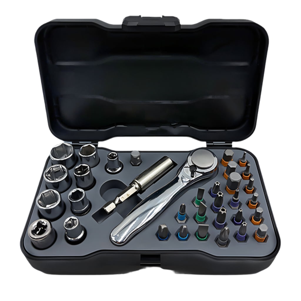 34 Piece Screwdriver Set With Alloy Steel Bits Ergonomic Handle For Craft Repairs