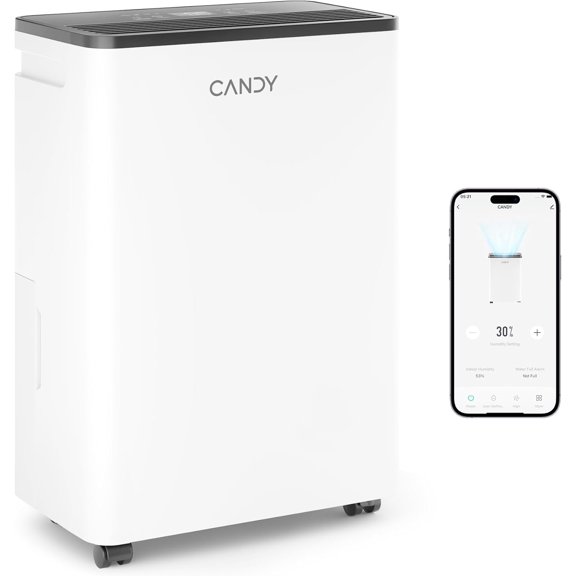 34-Pint Portable Dehumidifier for Home, Covers Up to 2,000 Sq.Ft, 0.66-Gallon Tank with Drain Hose, Auto/Continuous Modes, Smart Control, Ideal for Bedroom, Bathroom, Basement
