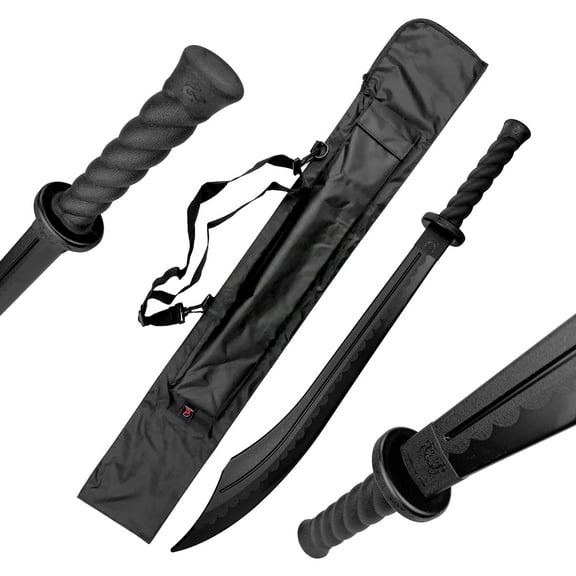 34" Plastic Chinese Broad Sword Martial ArtsTraining Kung Fu Tai chi Training Cosplay Sword with Carrying Case