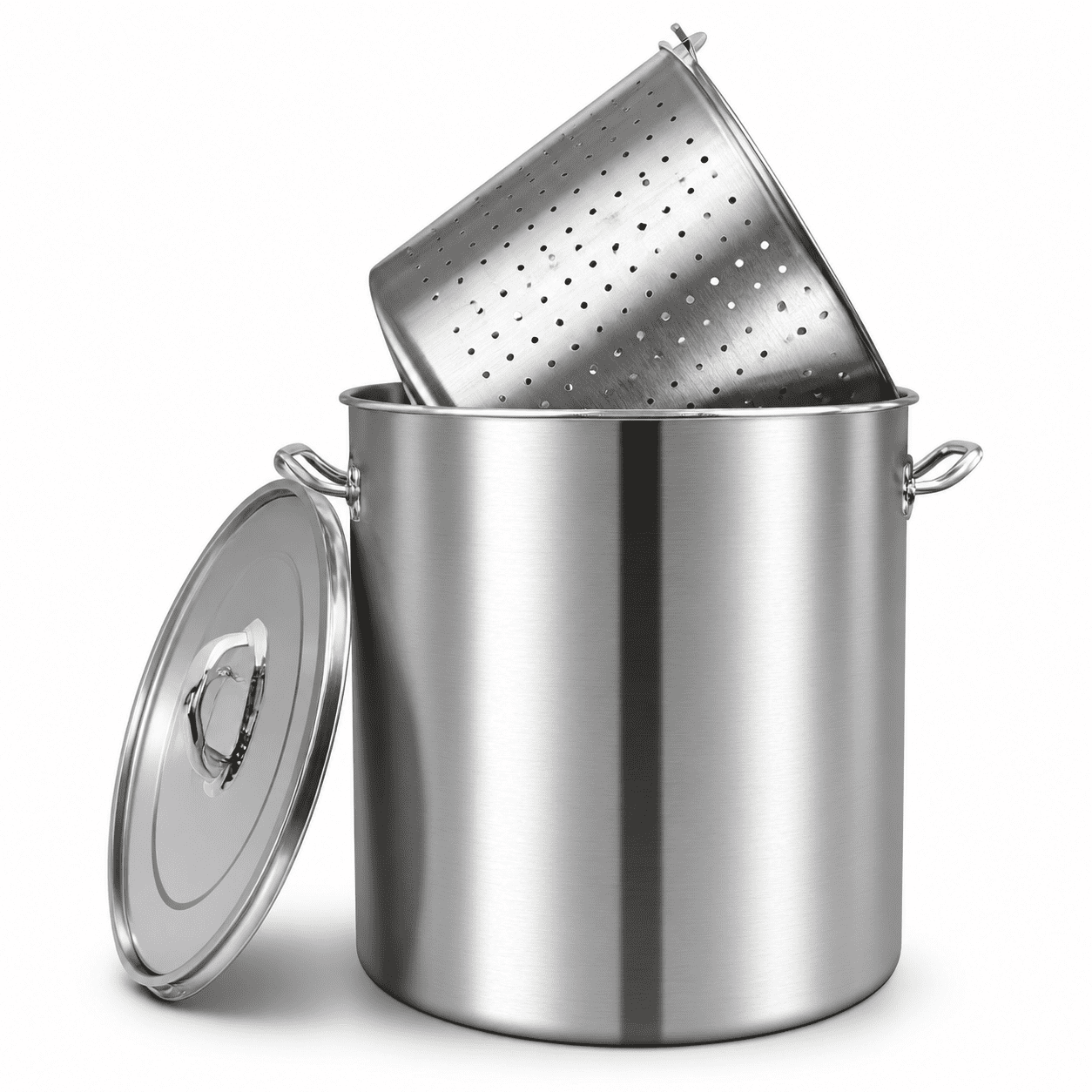 34-Quart Stainless Steel Seafood Boil Pot with Basket for Crawfish Crab ...