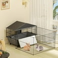 34" Rabbit Cage with Playpen,Small Ainmal Cage Indoor Guinea Pig Cage