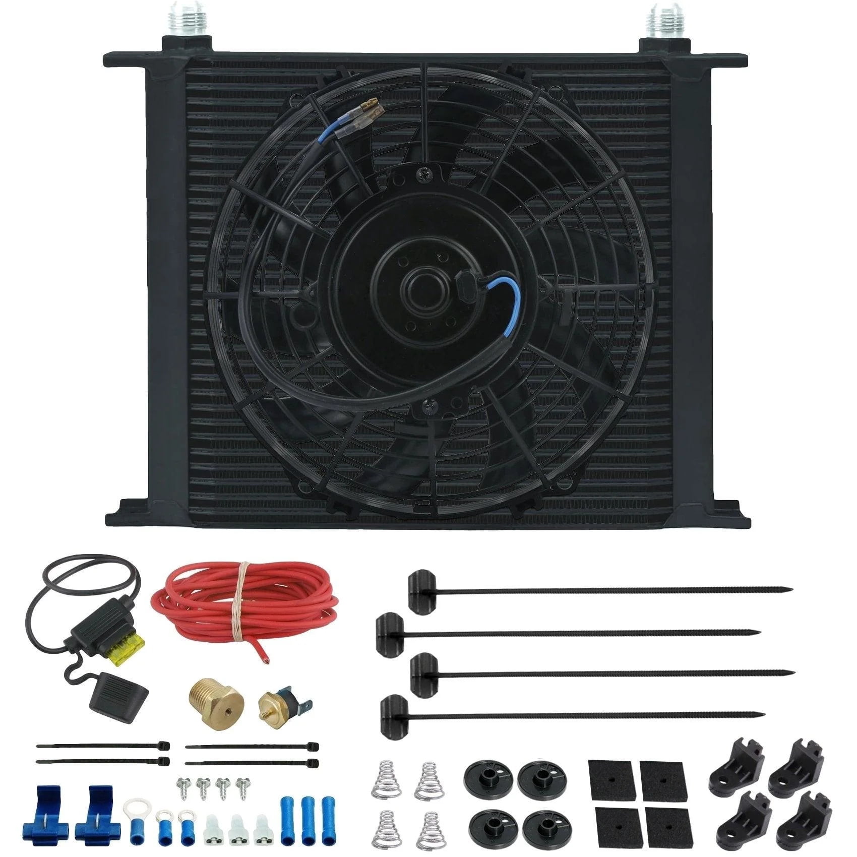 34 Row Engine Transmission Oil Cooler Electric Fan Temperature Switch