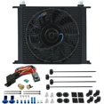 thumbnail image 1 of 34 Row Engine Transmission Oil Cooler Electric Fan Thermostat Switch Kit, 1 of 7