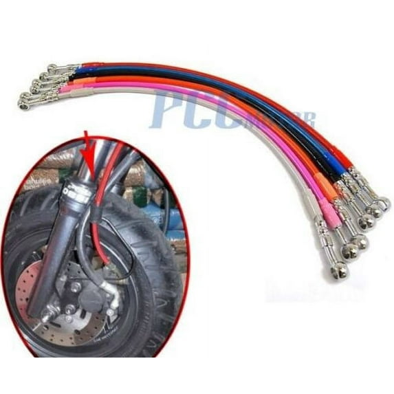 34" STEEL BRAIDED HYDRAULIC Brake HOSE LINE FOR MOPED SCOOTER ATV GU04_B