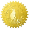 thumbnail image 1 of 34 Sheets Self Adhesive Gold Foil Embossed Stickers Round Dot Medal Decorative Decals for Envelope Card Seal Cat Shape 165x211mm Sticker: 50mm 12pcs/sheet, 1 of 6