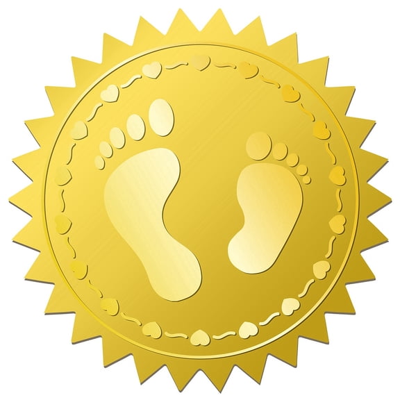34 Sheets Self Adhesive Gold Foil Embossed Stickers Round Dot Medal Decorative Decals for Envelope Card Seal Footprint 165x211mm Sticker: 50mm DIY