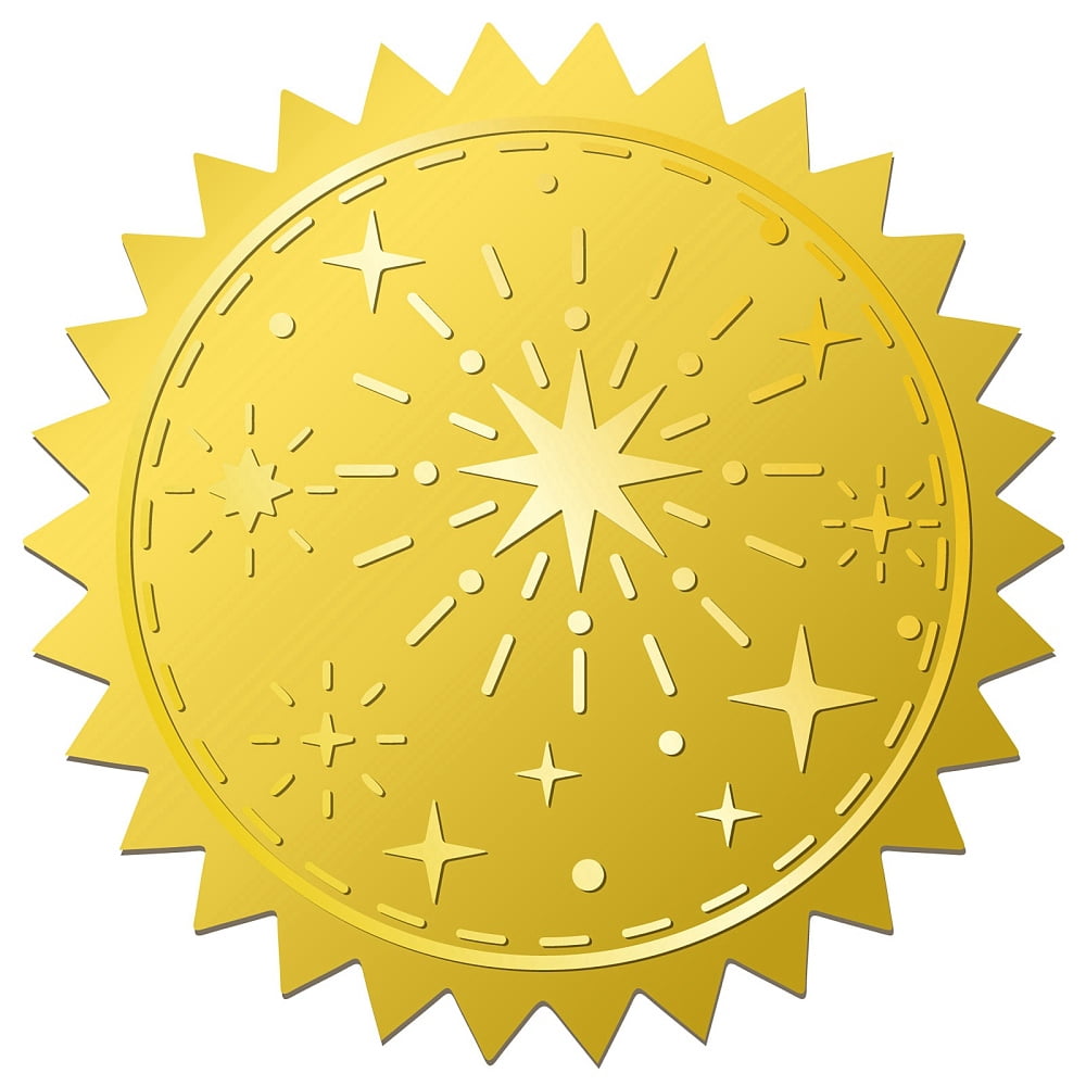 34 Sheets Self Adhesive Gold Foil Embossed Stickers Round Dot Medal ...