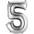 thumbnail image 1 of 34" Silver Numeral Balloon - 5, 1 of 1