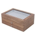 thumbnail image 1 of 34 Slots Walnut Wood Fountain Pen Display Case Holder Box w/Clear Transparent Top for Home Shop, 1 of 11