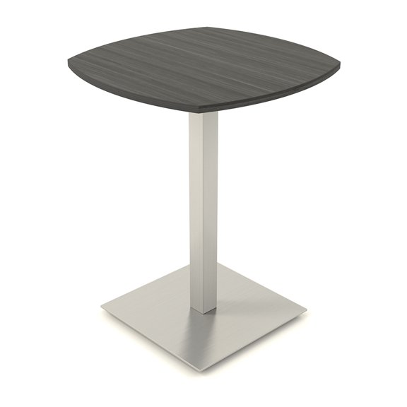 34" Small Arc Boat Bistro Height Table Square Metal Base Bar Table