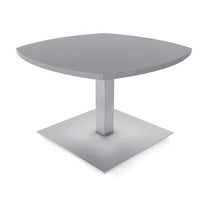 34" Small Arc Boat Shaped Coffee Table With Square Metal Base