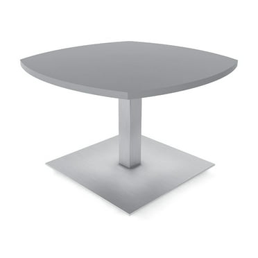 34" Small Arc Boat Shaped Coffee Table With Square Metal Base