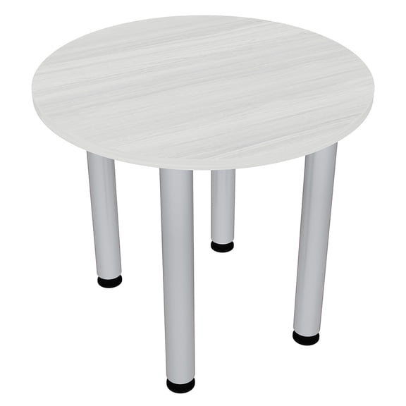 34" Small Round Table Metal Post Legs Conference Room Breakroom