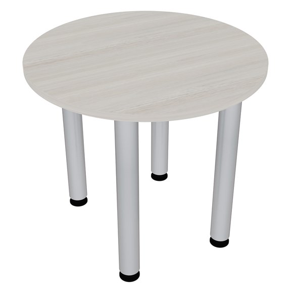 34" Small Round Table Metal Post Legs Conference Room Breakroom