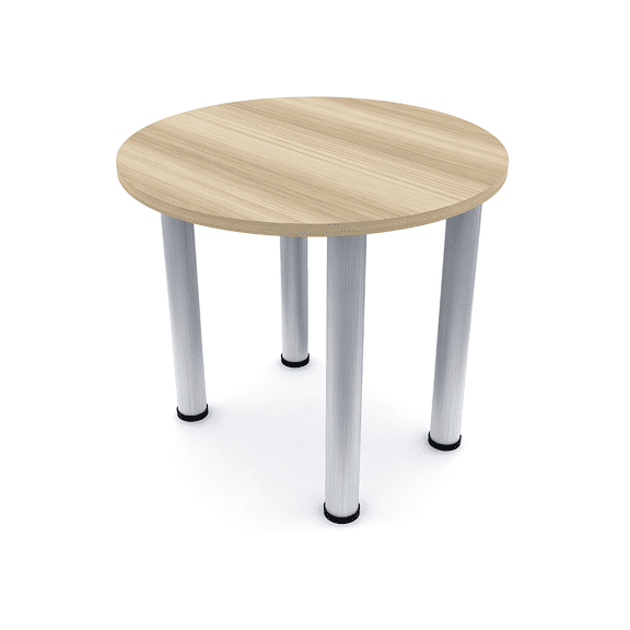 34" Small Round Table Metal Post Legs Conference Room Breakroom