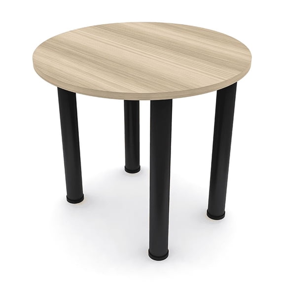 34" Small Round Table Metal Post Legs Conference Room Breakroom