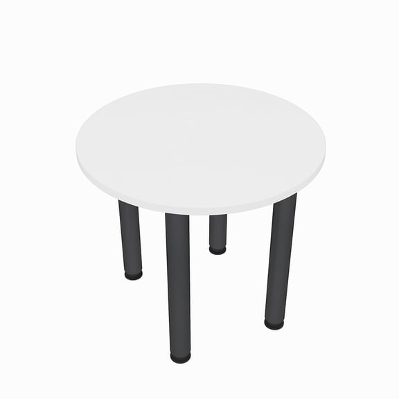 34" Small Round Table Metal Post Legs Conference Room Breakroom