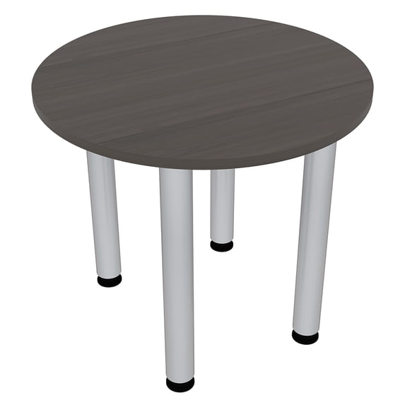 34" Small Round Table Metal Post Legs Conference Room Breakroom