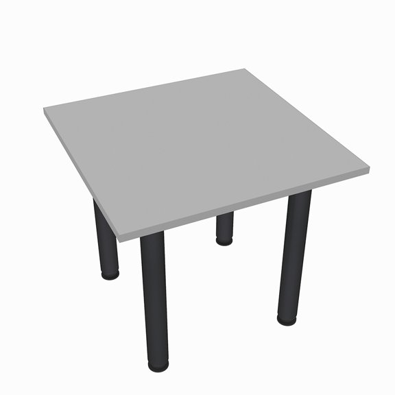 34" Small Square Table Metal Post Legs Conference Room Breakroom