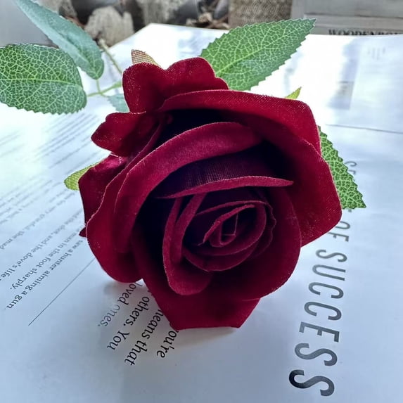 34 Stems Artificial Red Roses, Real Touch Silk Rose Flowers for Wedding Bouquet Centerpiece Vase Arrangement, Romantic Home Table Decor & Party Decoration (Wine)