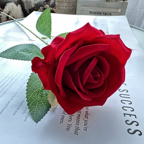 34 Stems Artificial Red Roses, Real Touch Silk Rose Flowers for Wedding Party Centerpieces, DIY Floral Arrangements & Home Table Decor (Red)