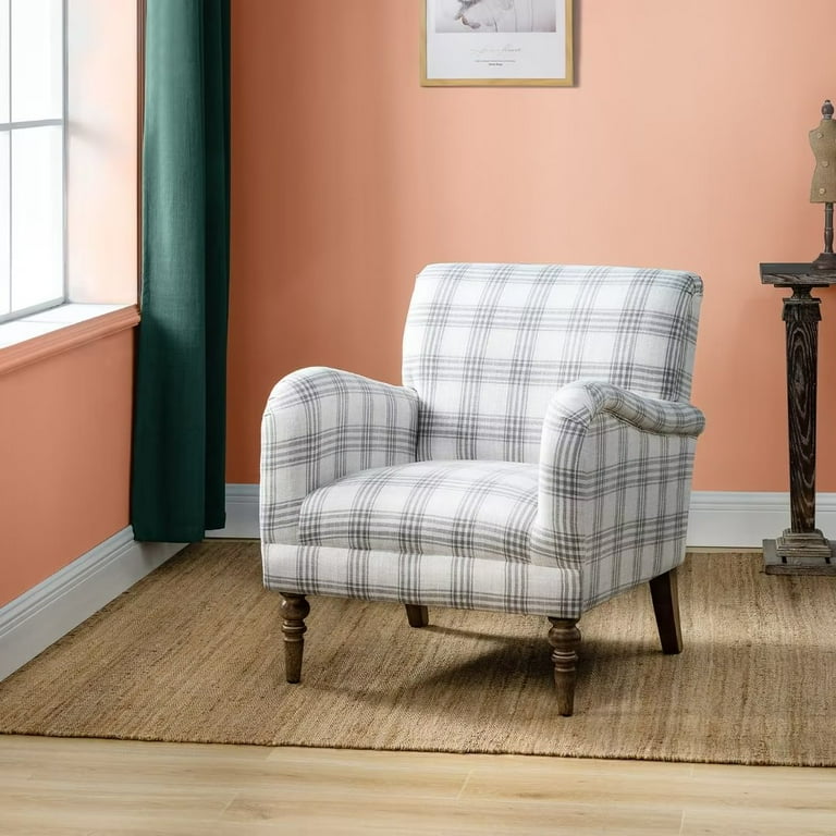 Pink tartan armchair deals