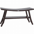 thumbnail image 1 of 34" W Brown Teak Shower Bench With Shelf, 1 of 3