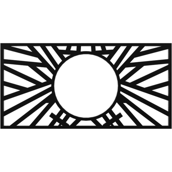 34"W x 17"H x 12 5/8"ID x 1"P Hoover Architectural Grade PVC Pierced Ceiling Medallion, Black