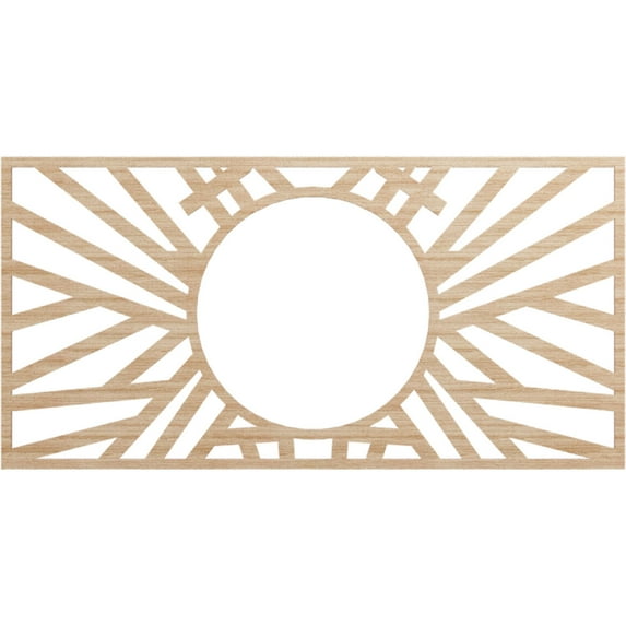 34"W x 17"H x 12 5/8"ID x 3/8"T Hoover Wood Fretwork Pierced Ceiling Medallion, Alder