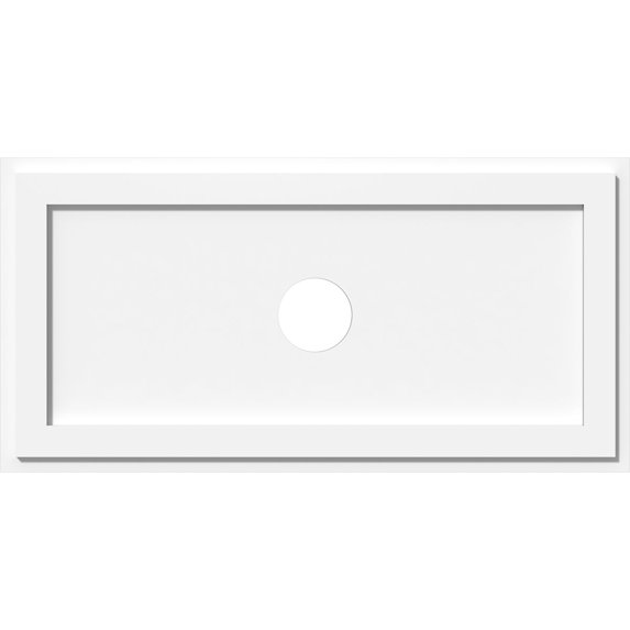 34"W x 17"H x 4"ID x 11 3/4"C x 1"P Rectangle Architectural Grade PVC Contemporary Ceiling Medallion