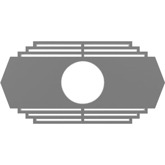 34"W x 17"H x 9"ID x 1"P Chrysler Architectural Grade PVC Pierced Ceiling Medallion, Nickel