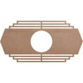thumbnail image 1 of 34"W x 17"H x 9"ID x 3/8"T Chrysler Wood Fretwork Pierced Ceiling Medallion, Wood (Paint Grade), 1 of 3