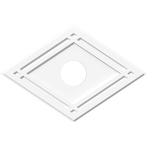 34"W x 22 5/8"H x 6"ID x 12"C x 1"P Diamond Architectural Grade PVC Contemporary Ceiling Medallion