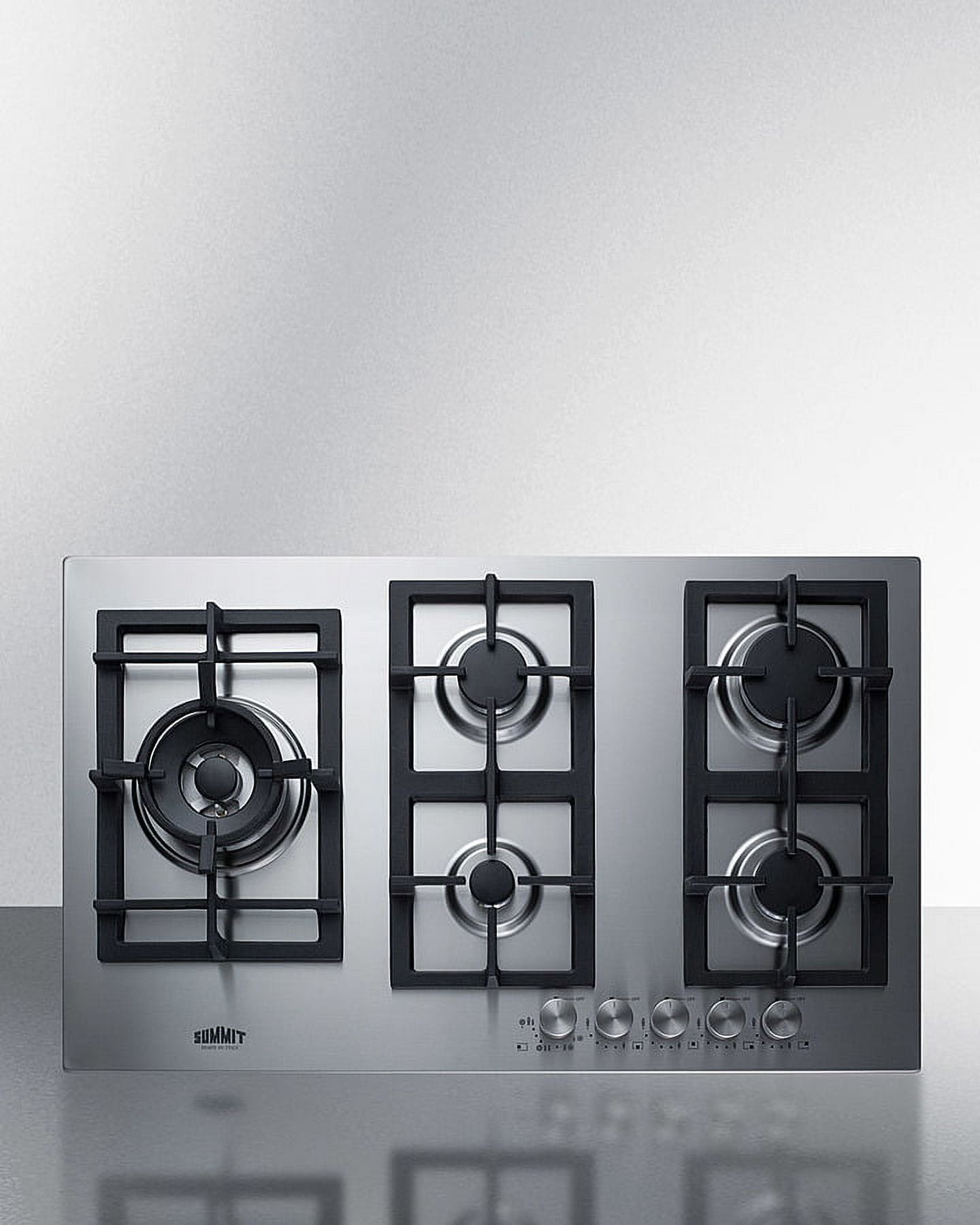 34" Wide 5-Burner Propane Gas Cooktop In Stainless Steel