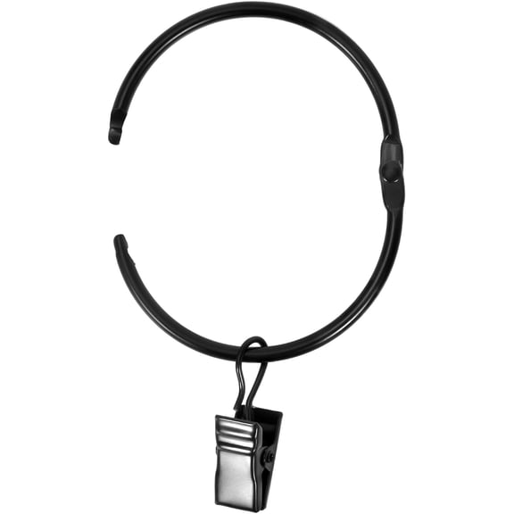 34 count Openable Curtain Rings with Clips, 1.25-Inch Inner Diameter Open Drapery Clips with Hooks Fit UP to 1.0" Diameter Curtain Rods, Hooks for Drapes Hat Bows (1.25" I D Set of 34)