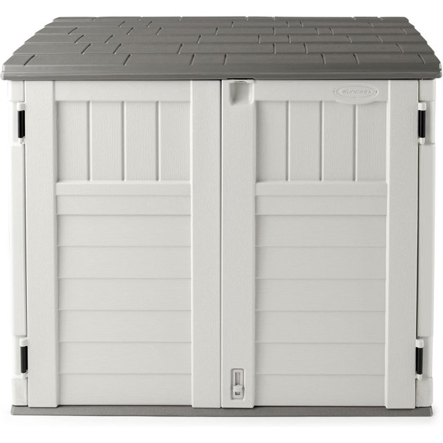 34 cubic feet outdoor storage shed for trash cans, garden accessories