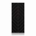34 in. x 80 in. Black Geometric Pattern Hollow Core Composite MDF ...