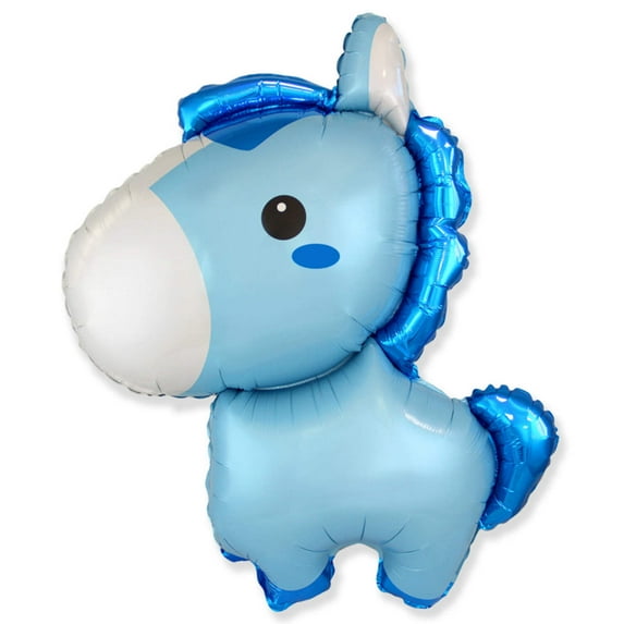 34 inch Baby Horse Blue Foil Mylar Balloon - Party Supplies Decorations