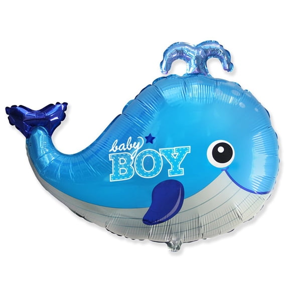 34 inch Baby Whale Boy Foil Mylar Balloon - Party Supplies Decorations