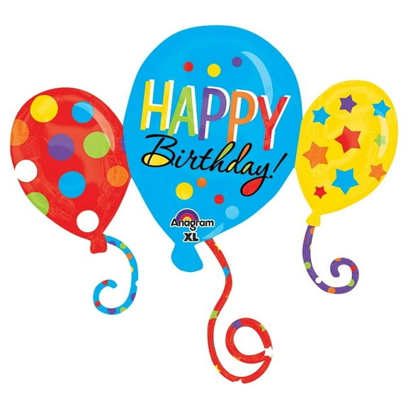 34 inch Balloon Bash Cluster Anagram Foil Mylar Balloon - Party Supplies Decorations