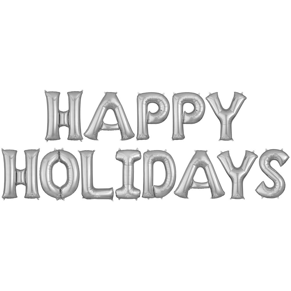34 inch Happy Holidays - Anagram Letters Kit Foil Mylar Balloon - Party ...