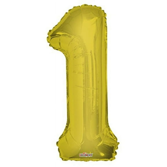 34 inch Kaleidoscope Number 1 - Gold Foil Mylar Balloon - Party Supplies Decorations