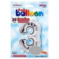 thumbnail image 1 of 34 inch Kaleidoscope Number 3 - Silver Foil Mylar Balloon - Party Supplies Decorations, 1 of 4