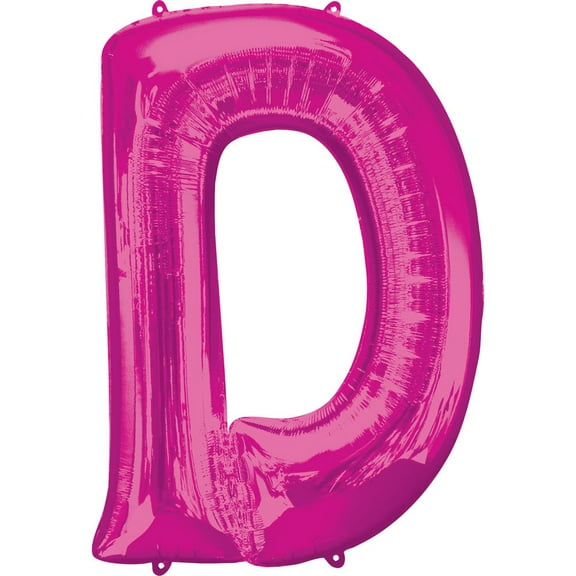 34 inch Letter D - Anagram - Pink Foil Mylar Balloon - Party Supplies Decorations
