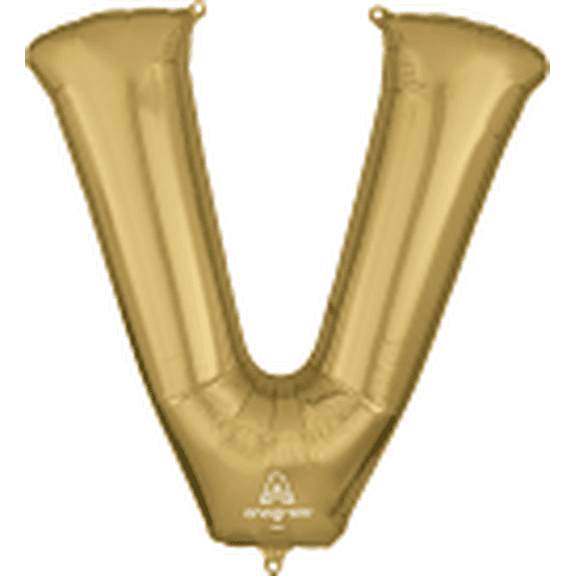 LRG SHP LETTER V - WHITE GOLD