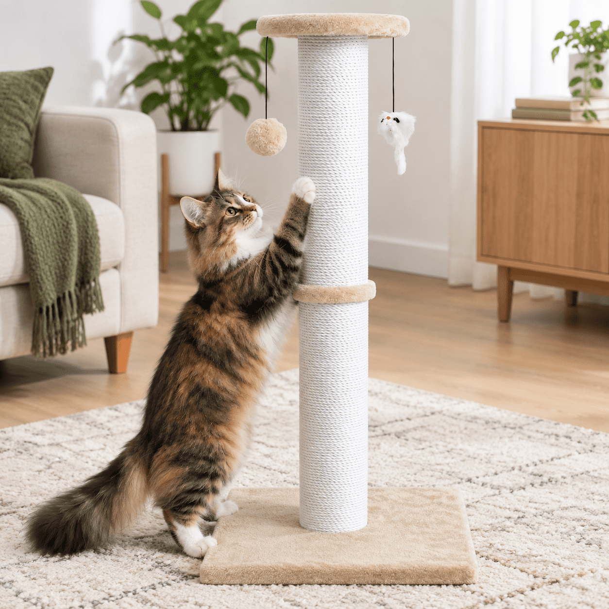 Large Cattery 34-inch Tall Cat For Large Cats Stable Base Beige - Walmart.com