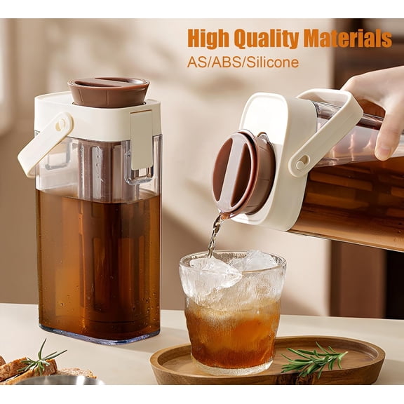 34 oz Cold Brew Coffee Maker, Cold Brew Pitcher for Fridge, Portable Cold Brew Coffee Maker, with Bottle Brush, Ice Brew Bottle for Ice Tea Coffee, Suitable for Home Outdoor Camping Trip