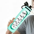 thumbnail image 1 of 34 oz Glass Water Bottle with Silicone Sleeve & Scale, Motivational Sports Bottle with Spout Lid & Handle, Leakproof Large Capacity Water Flask for Gym, Sports, Adults & Kids, 1 of 6