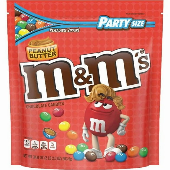 34 oz Peanut Butter Chocolate Candies, Assorted Color