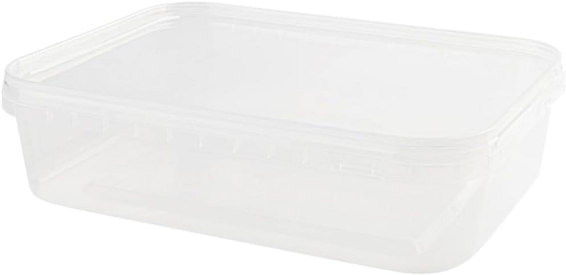 50 oz Rectangular Clear Food Storage Containers with Lids - Stackable ...